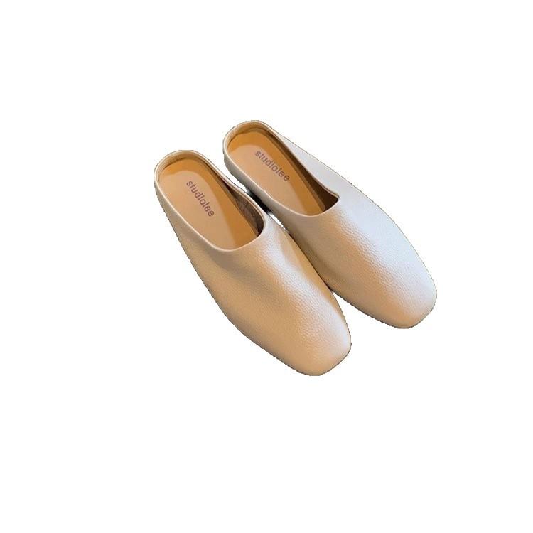 Rindslederversion~ Damen-Taschenkopf, Halbschuhe, Damen-Oberbekleidung, Halbschuhe zum Hineinschlüpfen, Feenwind flacher Boden, Einslipper-Mules