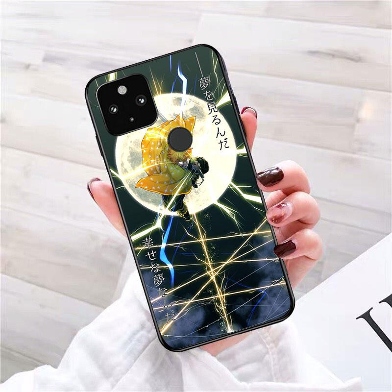 כיסוי טלפון אנימה Demon Slayer Agatsuma Zenitsu לגוגל פיקסל 7 פרו 7 6A 6 פרו 5A 4A 3A פיקסל 4 XL פיקסל 5 6 4 3 XL 3A XL 2 XL