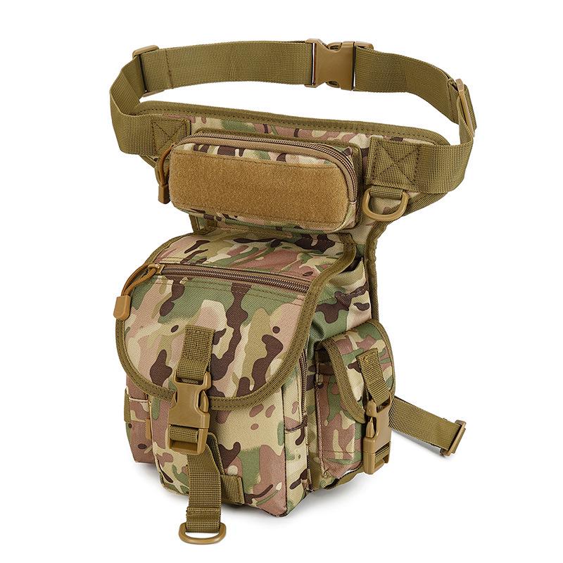 Tactical Waterproof Camouflage Leg and Waist Bag, Multifunctional Outdoor Sports Pouch for Mobile Phone and Gear.