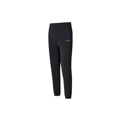 Logo Elastischer Bund Tapered Schnelltrocknend Gestrickte Sporthose Damen Hose Schwarz SC1239070-1