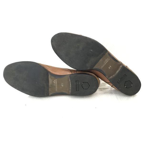 Alfredo Bannister Leather Straight Tip Cap Toe Shoes Size 41 26.0 Brown Dress Shoes(USED)