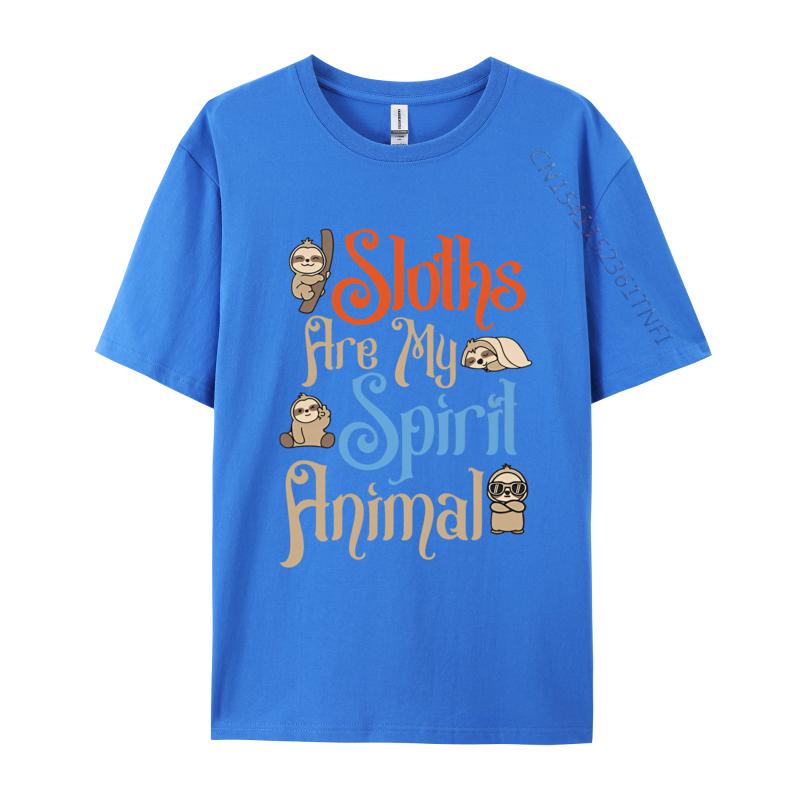 Sloths Are My Spirit Animal Funny Sloth T Shirts Men Pure Cotton Tees Free Shipping Graphic Tee Shirt