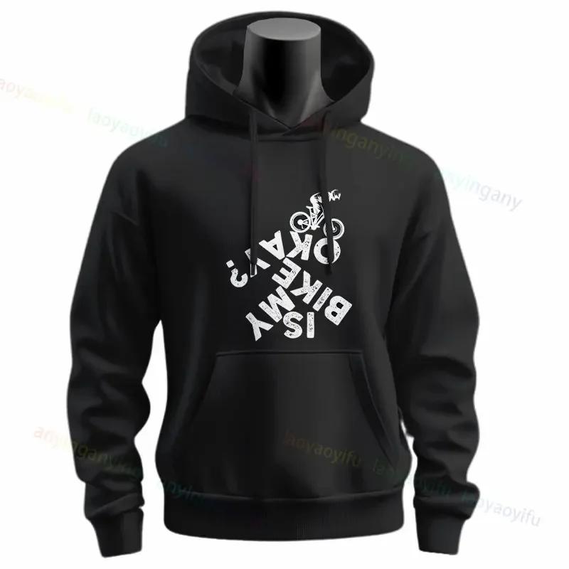 Rower Uśmiechnięta Twarz Miłośnicy Rowerów Zabawny Prezent na Kolarstwo MTB Bluza z Kapturem Slogan Grafika Bluzy z Długim Rękawem Wkładana Bluza z Kapturem
