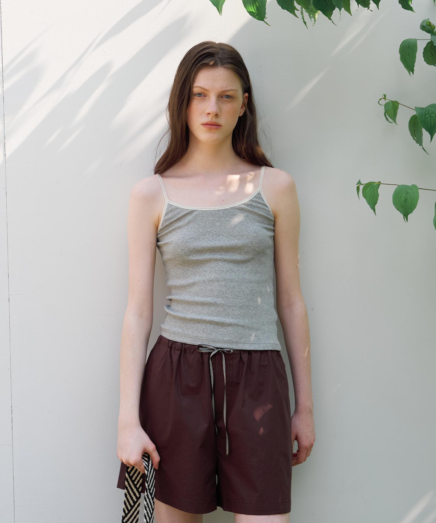 Button Trimming Sleeveless (Melange) Melange