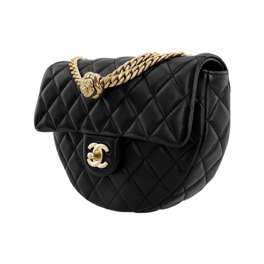 Chanel Lambskin Messenger Bag, Chain Bag, Shoulder Bag, Crossbody Bag Small Women's Black AS4001-B10716-94305