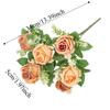 Red Silk Roses Simulated Flowers Romantic Nordic Style Arch Wreath Silk Flowers Bridal Bouquet Home Vase Decor Handheld Bouquet