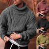 Maglione alla moda da uomo autunno/inverno caldo a tinta unita lavorato a maglia a trecce ritorte dolcevita caldo pullover