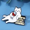 Cute Cat Red Wine Brooch Fun Backpack Accessories Casual Badge Accessories