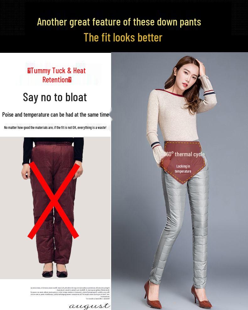 Pantalon d'hiver chaud pour femmes à taille haute et épaissi - Coupe amincissante, Grande taille, Doublé polaire, Vêtement chaud pour l'hiver pour femmes d'âge moyen et âgées
