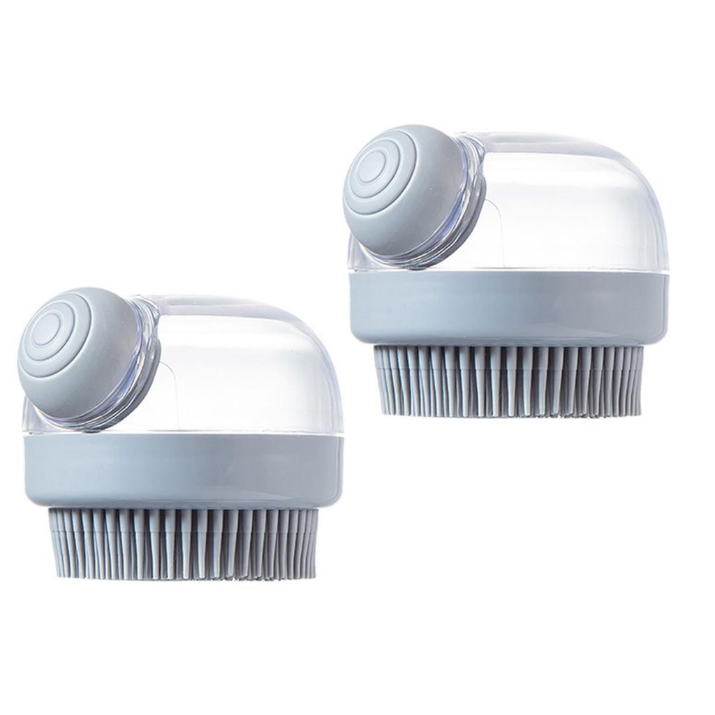 2-Pack Silicone Cleansing Brush with Built-in Dispenser - Multi-Use for Hair, Face, and Body Care Massage