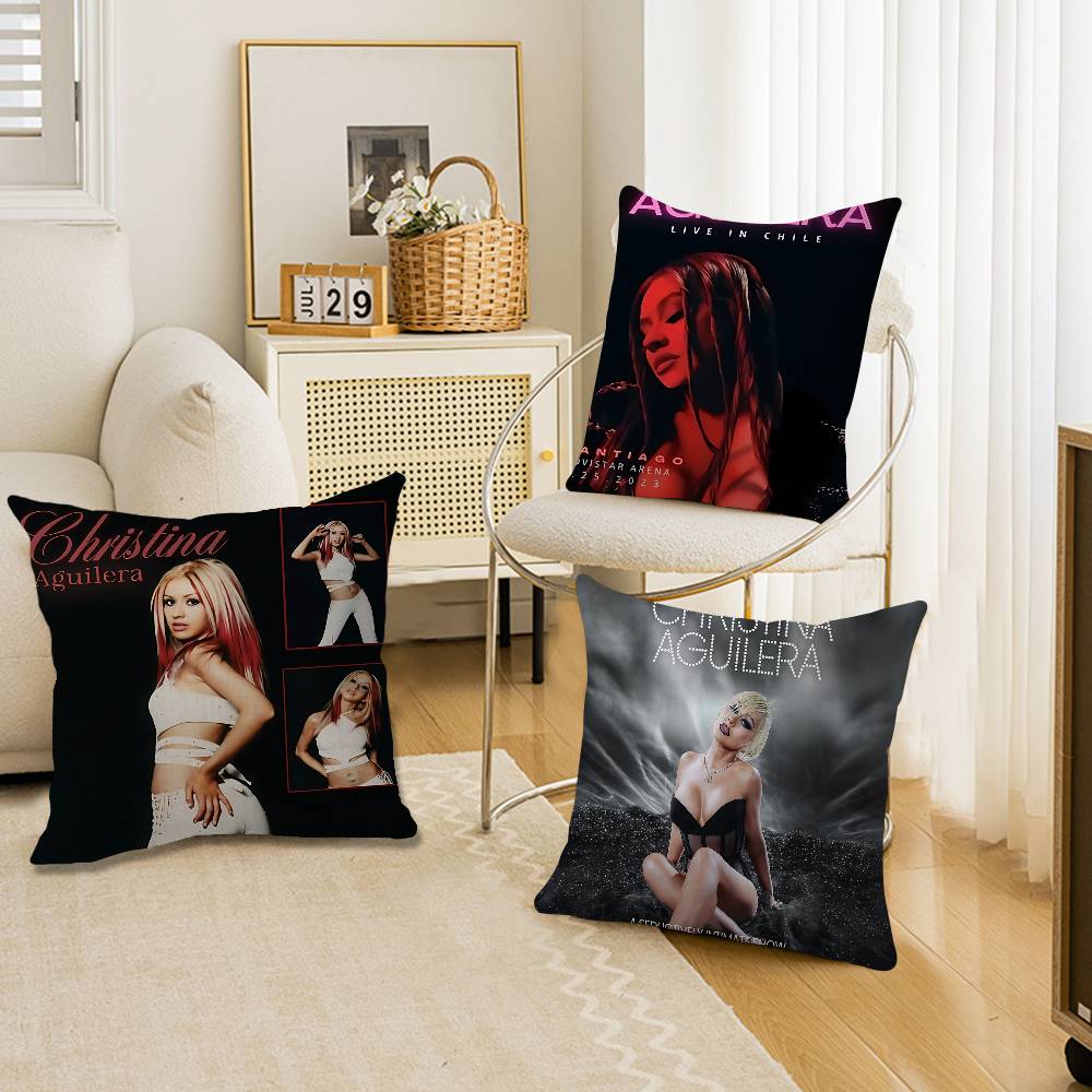 Christina Aguilera Singer Pillow Cushion Cover Pillowcase Living Room Sofa Home Decor Customized