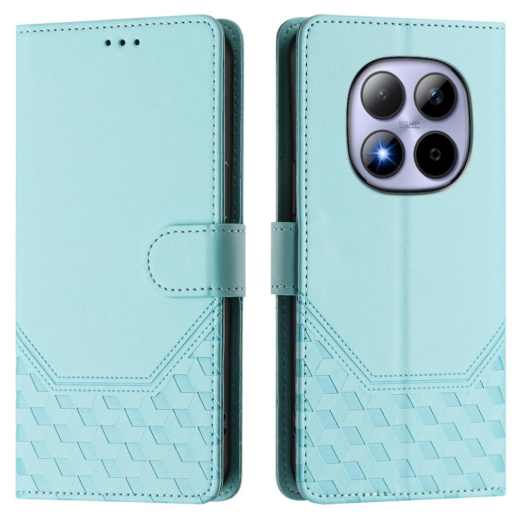 For Xiaomi Redmi Note 15 Pro 5G Case Imprinted Honeycomb RFID Blocking Leather Phone Cover with Strap