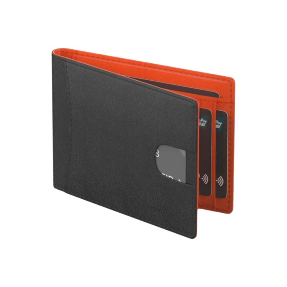

Fashion Bifold Design Business Card Holder PU Leather Thin Minimalist Wallet ID Badge Window Multi-slot Coin Purse Business Us