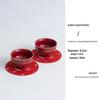 Ceramic Retro Master Cup: Personal Tea Brewing and Tasting Cup, Festive Wedding Red Design
