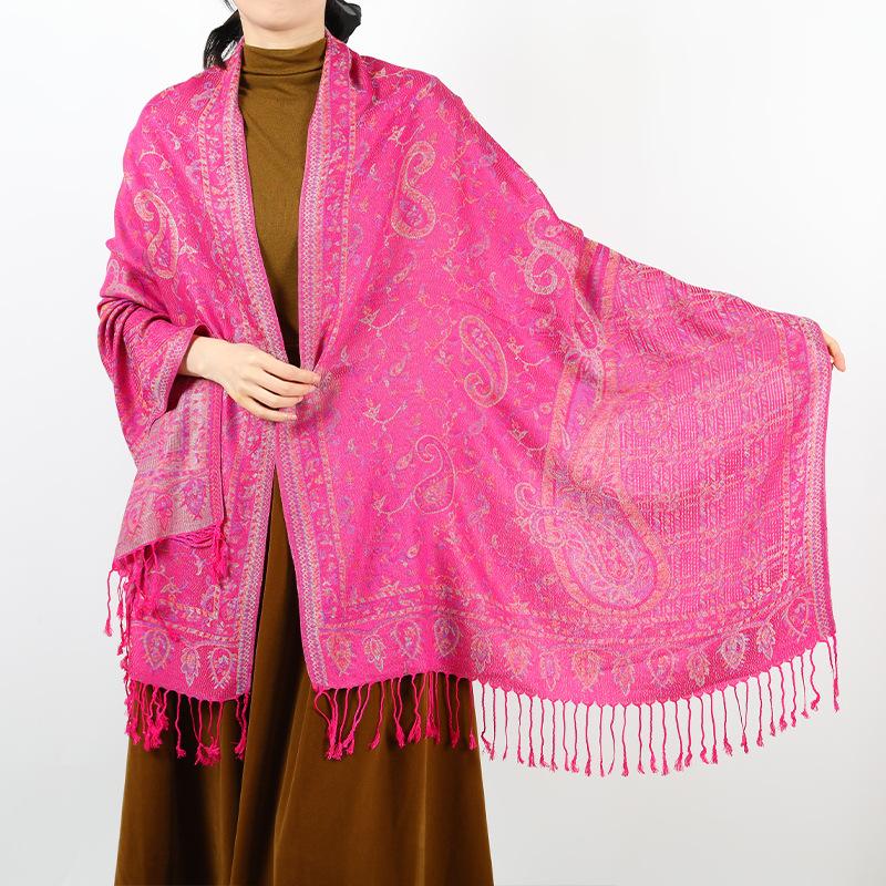 Autumn and Winter Retro Cape Shawl Bohemian Light Luxury Long Scarf Women's Scarf Accessories