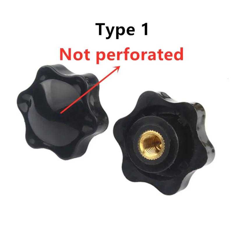 5PCS  Plum Hand Tighten Nuts Handle Thread Star Mechanical Black Thumb Nuts Clamping Knob Manual Nuts M4 M5 M6 M8 M10
