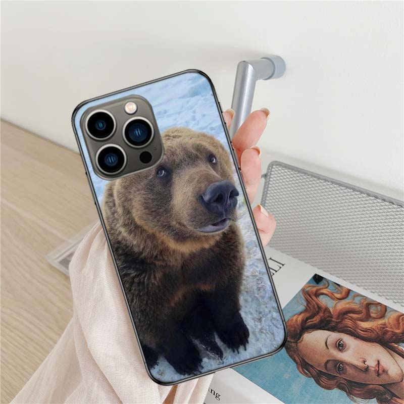 Kodiak Bear Phone Case For Iphone 17 Air 16 15 Pro Max 14 Plus 16E Coque 13 Pro 12 Mini 11 Clear Cover Silicone Cute Shell Soft