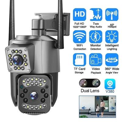 מצלמת CCTV V380 Pro 4K 8MP Wi-Fi 4G SIM כרטיס חיצוני IP מצלמת אבטחה שיחה דו כיוונית צבע ראיית לילה AI WiFi מצלמת