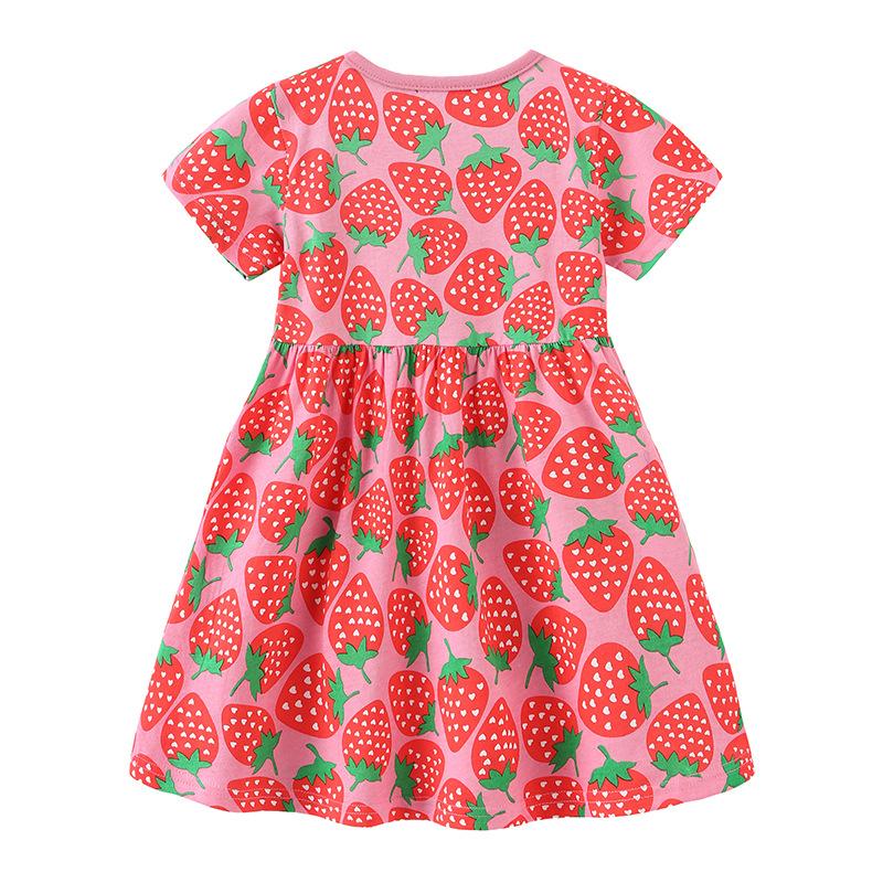 2024 Children Clothing Girls Dress Summer Fashion Cartoon Print Princess Dress for Girl and Toddlers Knitted Cotton Kids Dresses