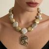 European, American Bohemian Personality Trend Retro Exaggerated Alloy Resin Flower Beaded Necklace Women's Accessories