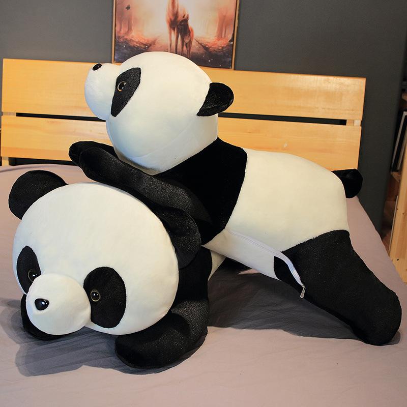 Cute Black and White National Treasure Giant Panda Doll Plush Toy Lying Down Panda Throw Pillow Doll Rag Doll Birthday Gift