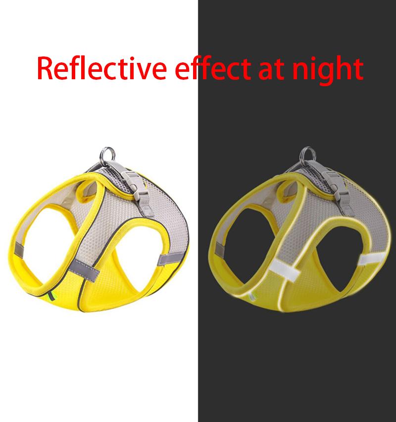 Reflective Pet Chest Strap Breathable Dogs Vest Harness with Leash Adjustable Puppy Walking Lead for Chihuahua French Bulldog