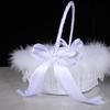 Handheld Flower Girl Basket White Wedding Decoration Basket Lace Flower Basket  Party Home Decor