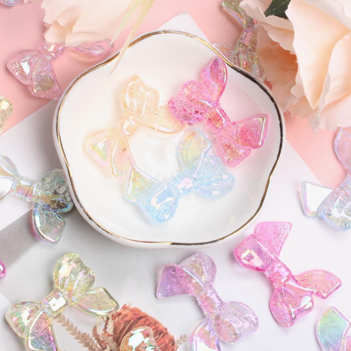 

20шт бусины с расколотым эффектом DIY ювелирные аксессуары бантом модные яркие