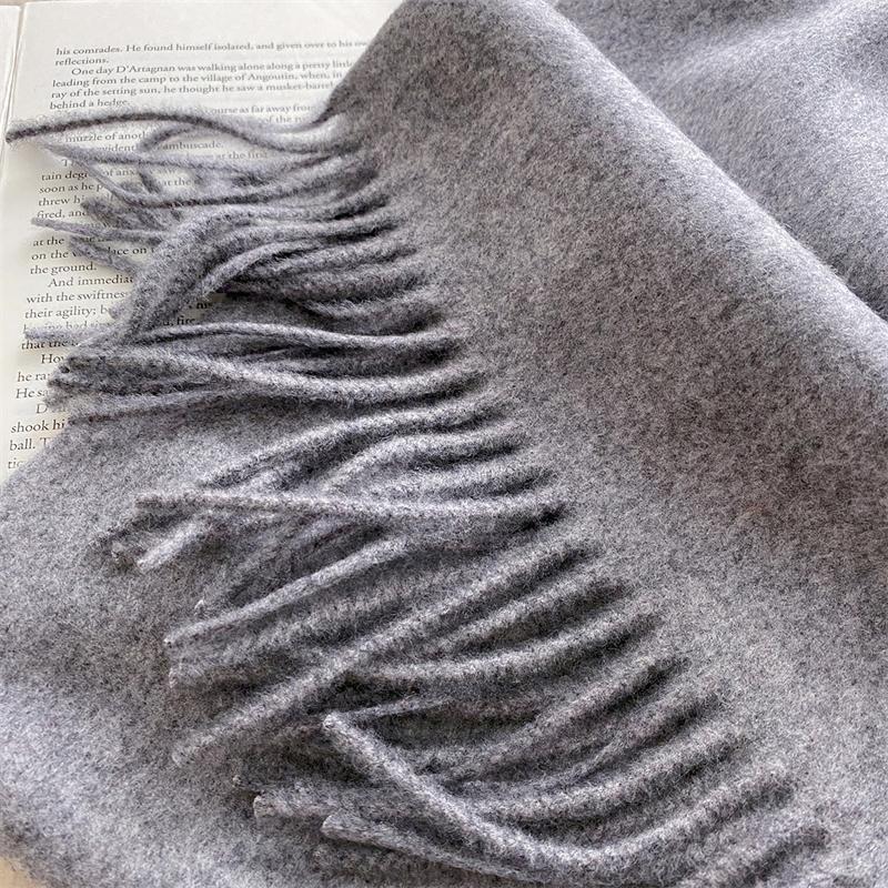 2025 Winter Wollschal für Damen Langer Warmer Kaschmirschal Hijab Einfaches Damen Schal Wickeltuch Weibliches Pashmina Bandana Kopftücher Neu