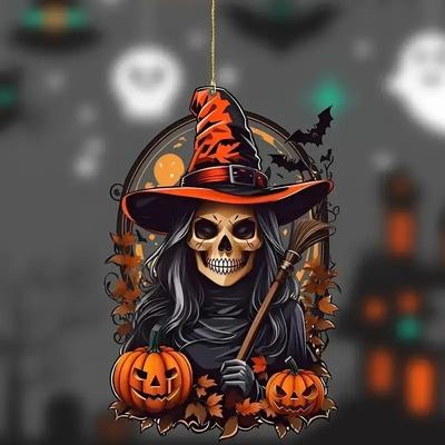 Halloween-Party, Kürbismann, Acryl, Flach, Auto-Rückspiegel, Anhänger-Anhänger, Fahrraddekoration, Heim-Festivaldekoration