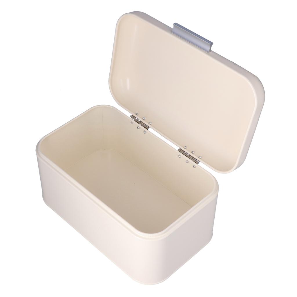 Milky White Bread Box Safe Odorless Large Capacity Anti Fingerprint Retro Tin Bread Box