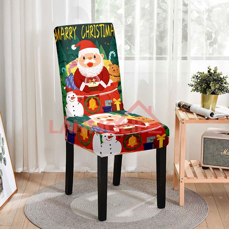 Christmas Chair Cover Full Package Applicable Decoration Elastic Chair Covers High Back Dining Chair Cover Atmosphere M037