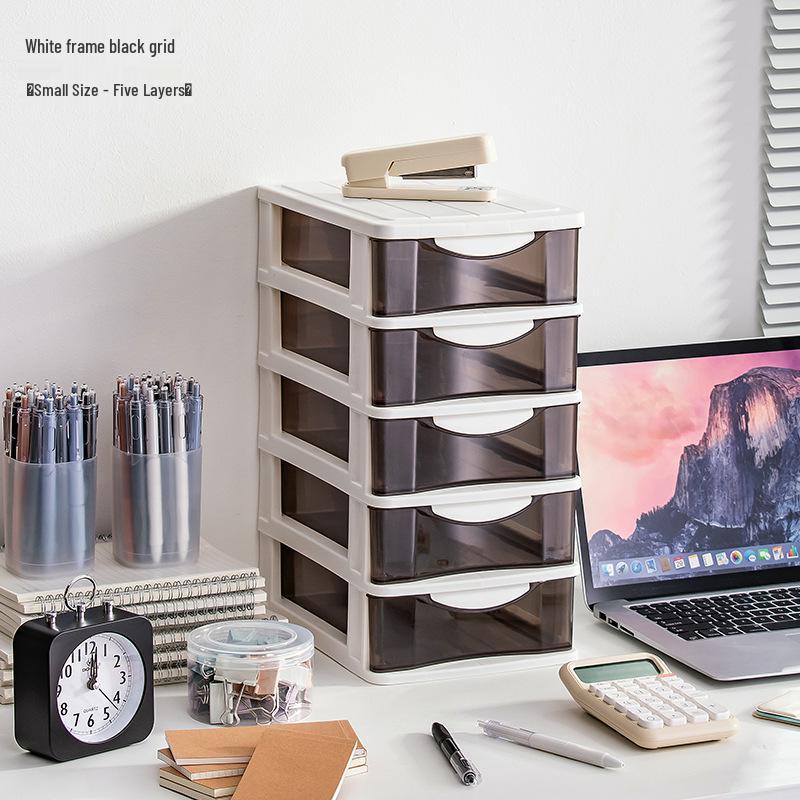 Transparent Drawer-Style Desktop Storage Box for Household Items and Cosmetics
