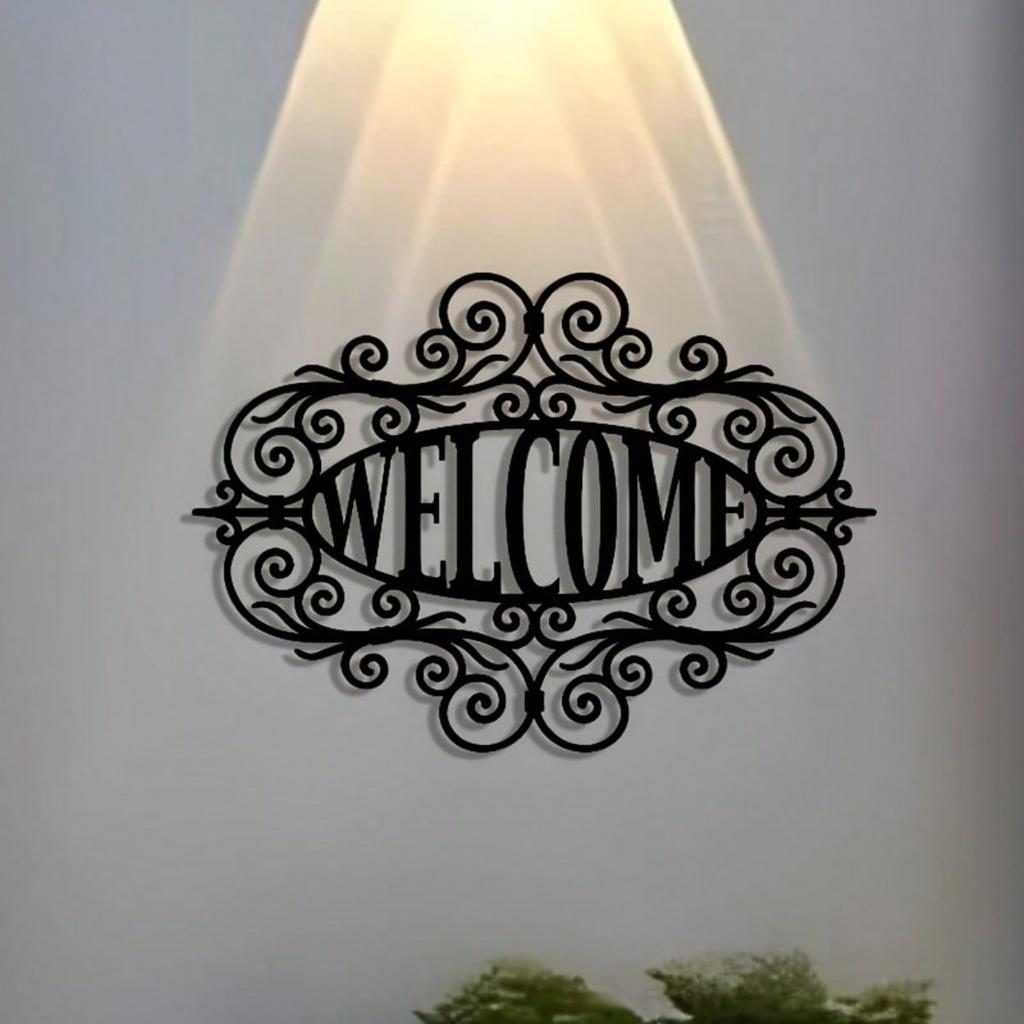 Metal Wall Plaque Welcome Sign Home Business Gift Housewarming Holiday Decor