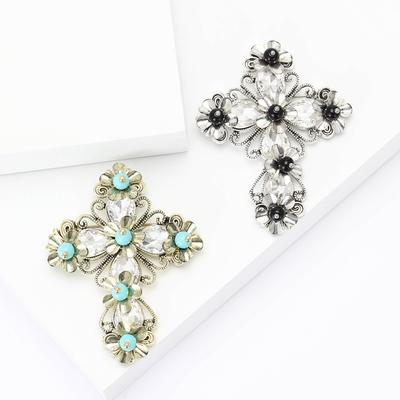 Modische Retro-Legierungs-Kreuzbrosche personalisierte Kleidung Brustblumen-Accessoires