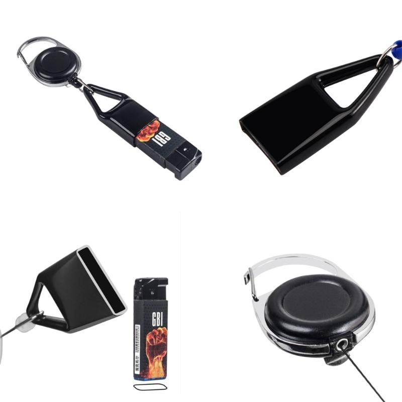 Indragbar Tändarhållare Nyckelring Bärbar Silikon Tändarrem Tändarhölje Enkel Klämma Rökningstillbehör