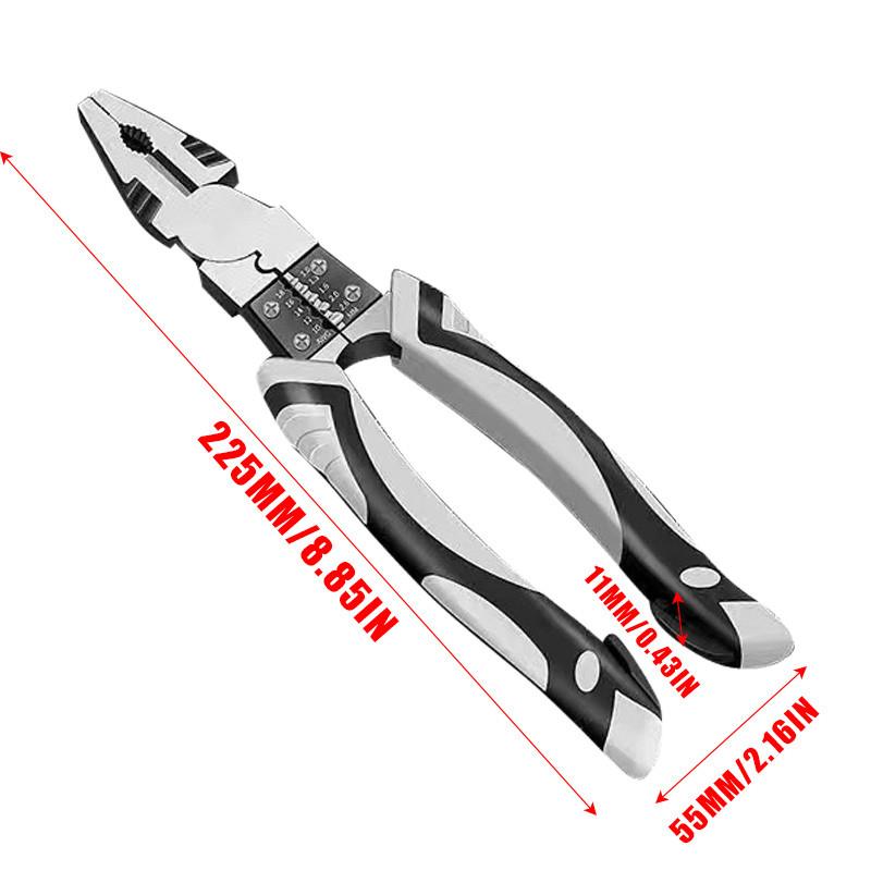 Black Gray Universal Flat Pliers Hardware Wire Cutters Professional Electrician Non-slip Practical Maintenance Tools