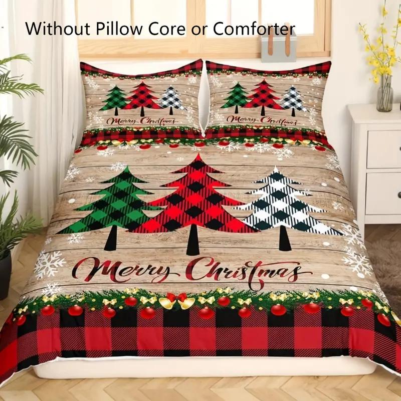 Feliz Navidad Juego de Funda Nórdica Tamaño Individual Doble Twin Papá Noel Juego de Cama de Microfibra Decoración Navideña para Dormitorio