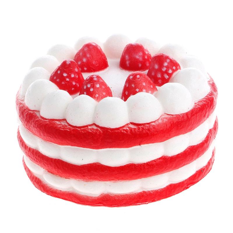 Squishy Jumbo Simulation Strawberry Birthday Cake Squishies Pu Slow Rising Fun Squeeze Healing Toy Relieve Stress Toys For Kids