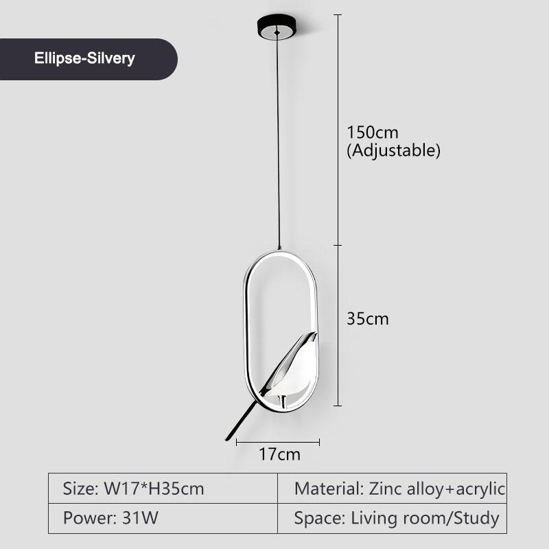 Nordic Magpie Bird LED Chandelier Lamps for Corridor Aisle LED Pendant Lights Hanging Lighting Fixtures for Bedroom Living Room
