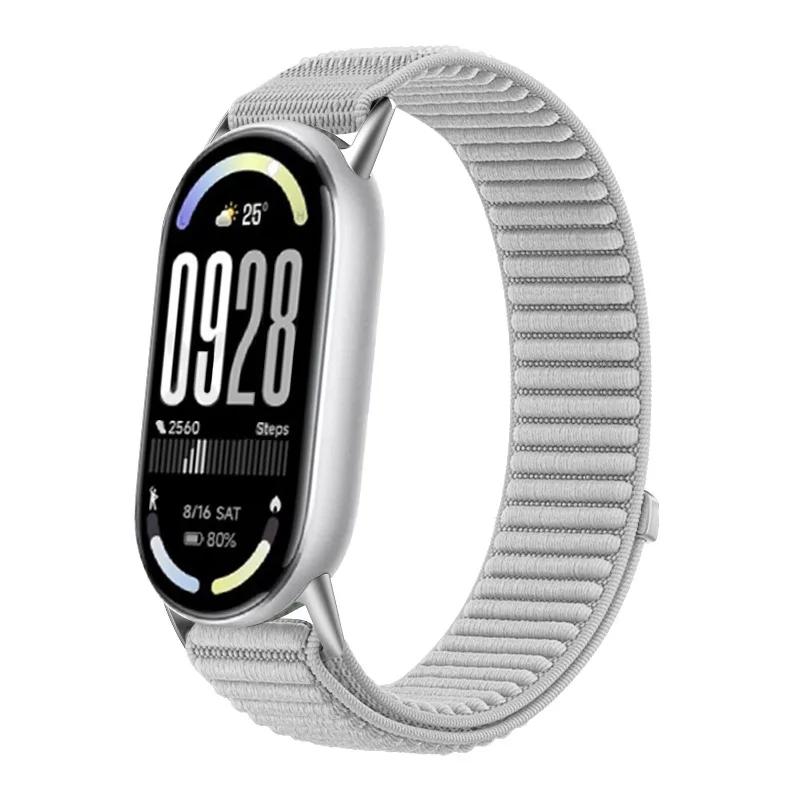

Нейлоновый плетеный ремешок для Xiaomi Mi Band 10 9 8, регулируемый сменный браслет, дышащий ремешок для mi Band 10, аксессуары серый