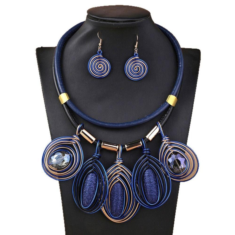 Crystal Multi-layer Jewelry Set African Women Jewelry Set Necklace Earrings Set Banquet Party