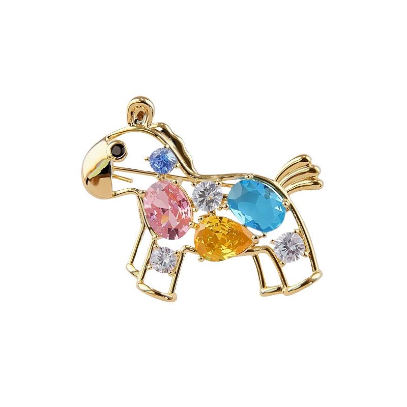 

Crystal Hobbyhorse Brooches For Women Kids Lovely Beautiful Horse Party Casual Brooch Pins Gifts