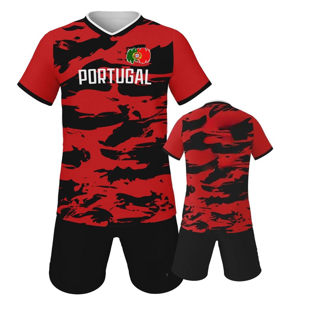 Portugal Soccer Jersey Shorts Kit National Team Football Shirt Uniform