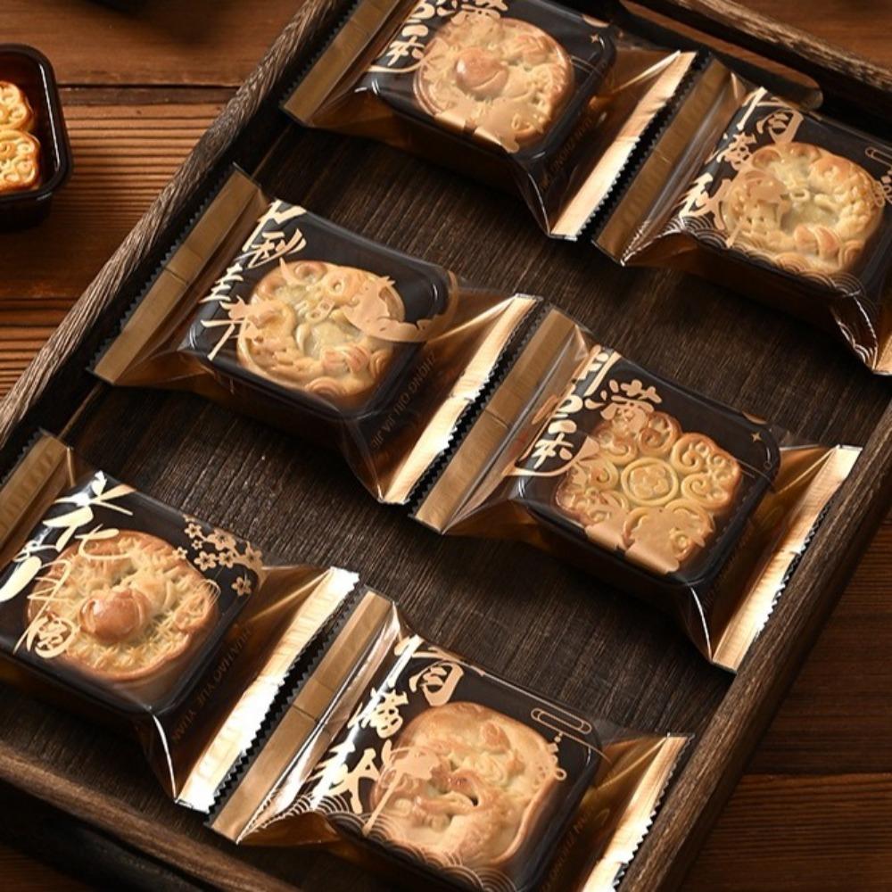 100pcs Chinese Style Mooncake Packaging Bag Plastic Food Grade Cookie Packaging Bag Moisture-proof Handmade Gift Bag