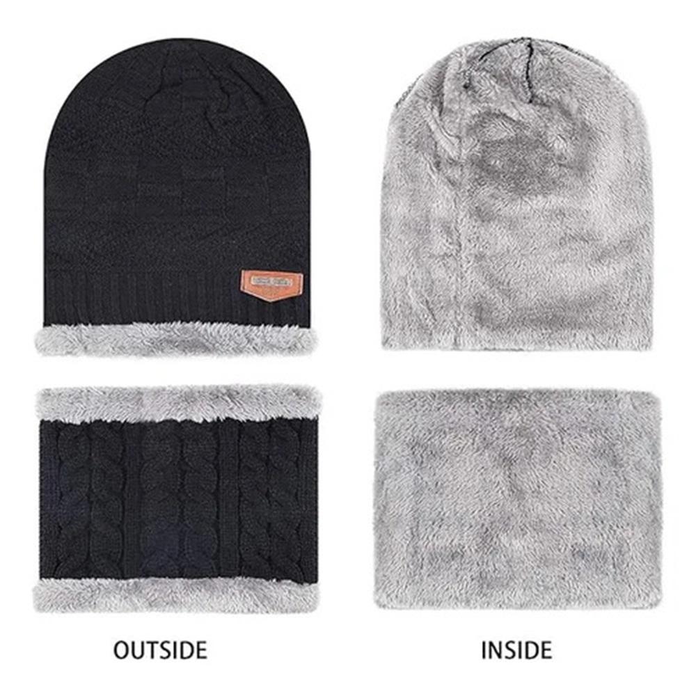 Men's Women's Winter Beanie Scarf Set Warm Knit Hat Thick