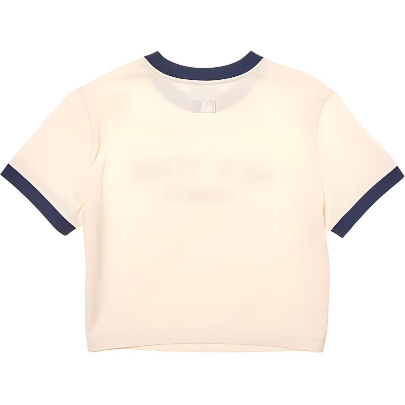 New MLB New York Yankees T Shirt Women's Cream 3FTSV0844-50CRS