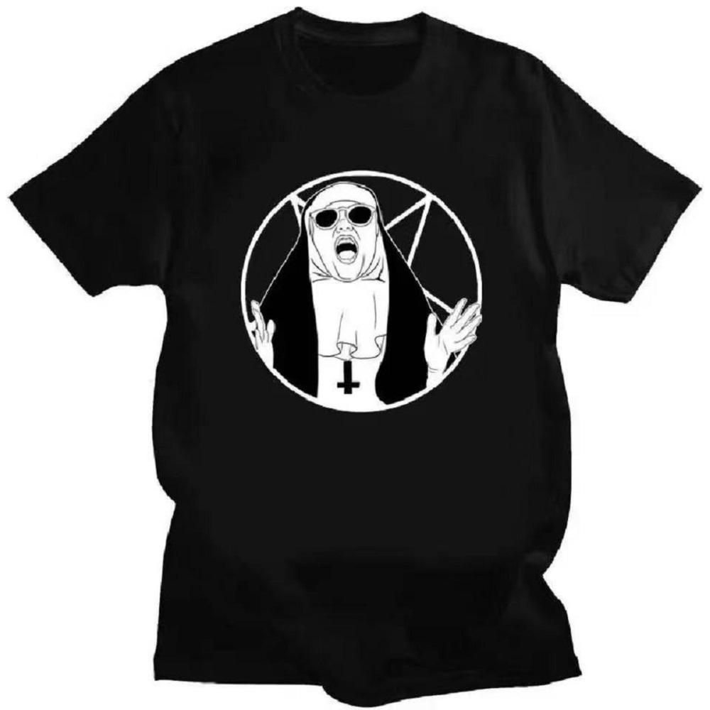 Satanic Nun Tattoos Unholy Tshirt Sexy Men T  Summer Comfort Funny Tee Shirt Print Creativity Novelty Male Short Sleeve 80077