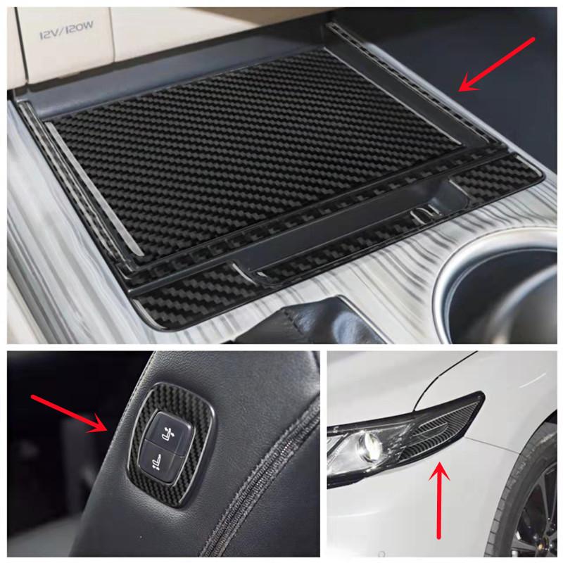 Carbon Fiber Car Interior Cover Trim For Toyota Camry 8 Center Console Storage Box Decoration Sticker Car Inner