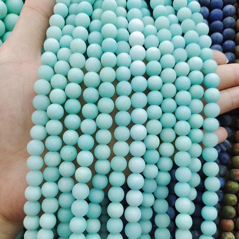 6/8/10mm Matte Stone Beads Natural Stone Beads Round Loose Spacer Beads For Jewelry Making DIY Bracelet Necklace Accessories